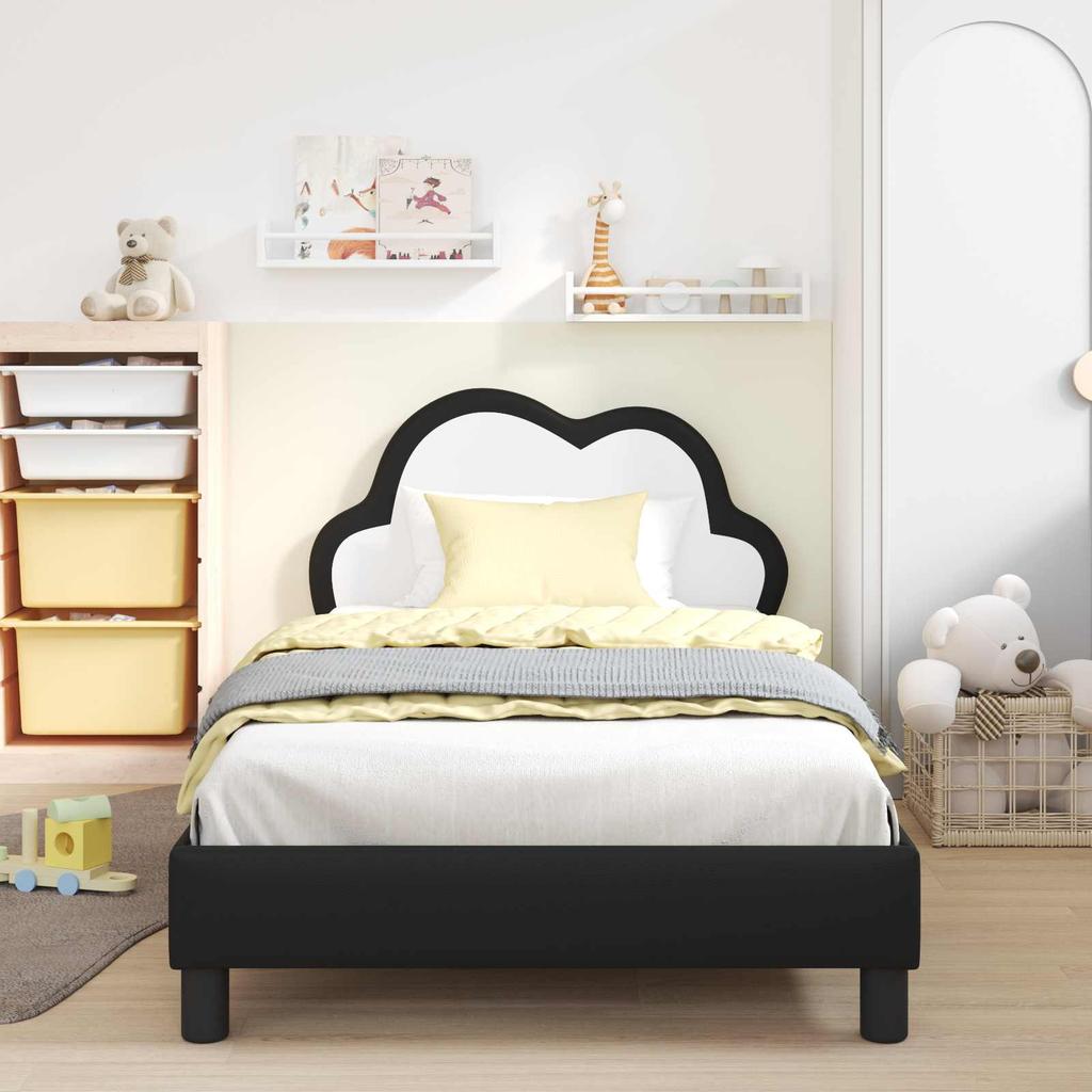 Kids Bed Frame with Headboard Black 80 x 200 cm PU Leather