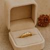 Marquise CZ Wedding Band, Yellow Gold Plated Silver, Vintage Stackable Anniversary Ring for Women