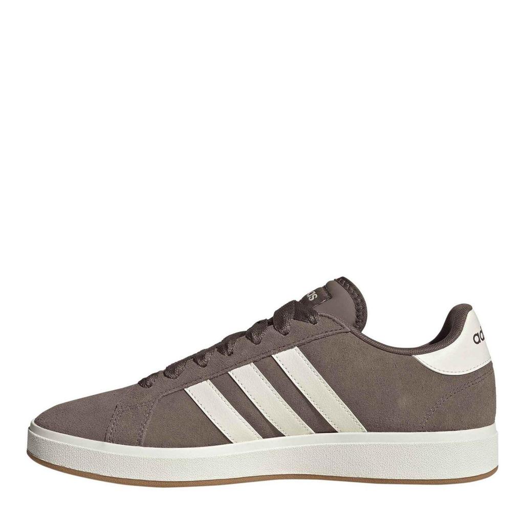 Adidas Mens Grand Court 3 Stripes Suede Flat Trainers