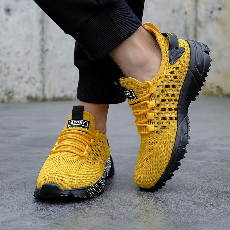 Sommer Neue Herren Mesh Laufschuhe Atmungsaktiv Trendig Koreanische Version Schnürschuhe Leichtathletik Training Stoßdämpfende Schuhe