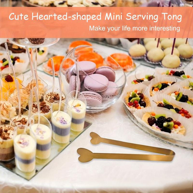 

Serving Tongs Stainless Steel 4X Non Stick Stainless Steel Buffet Tongs Creative Heart-Shaped Design Smooth Locking Kitchen United States