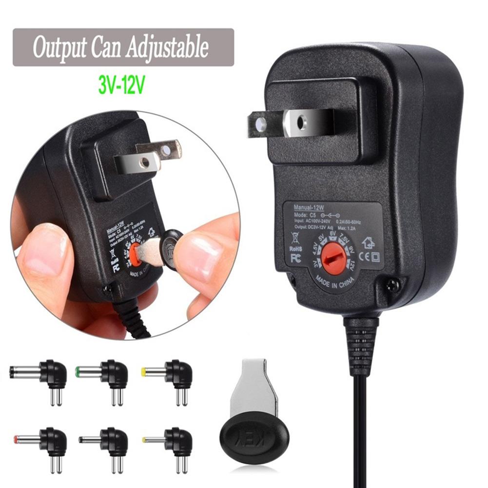 Universal  To 3V4.5V5V6V7.5V9V12V 12W Adjustable ACDC Charger Adapter Switching Power Supply