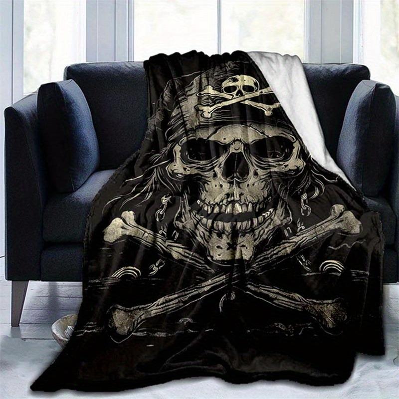 Pirate Skull Pattern Pattern Flannel Blanket Warm And Comfortable Blanket Gifts For Family And Friends Skin Friendly And Soft Sl