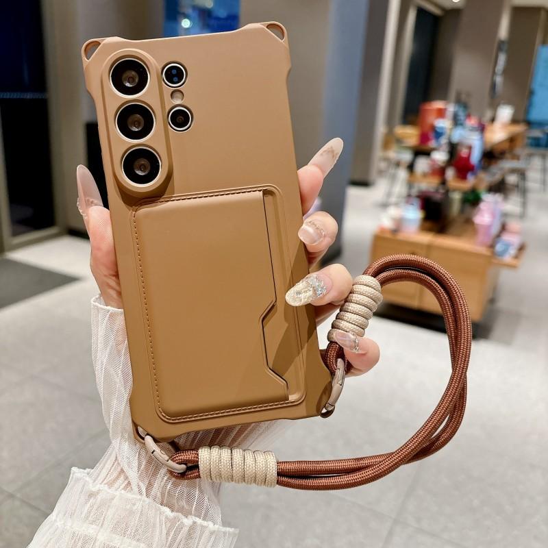 

Wrist Strap Wallet Case For Samsung Galaxy S26 Ultra S25 FE S22 S23 S24 Plus A17 A56 Shockproof Card Slot Fashion Lanyard Cover S26&Case & Strap