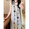 A Multi-Purpose! Black Flower Necklace Women Long Strip Gyaru Ribbon Scarf Niche Design Sense Chain Belt Accessories