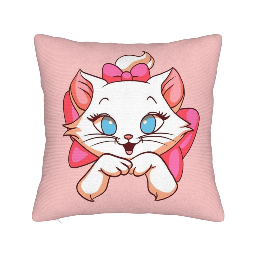Marie Cat Inspired  Square Pillow Case Cushion Cover Funny Polyester Decor Pillowcase for Sofa 45x45cm