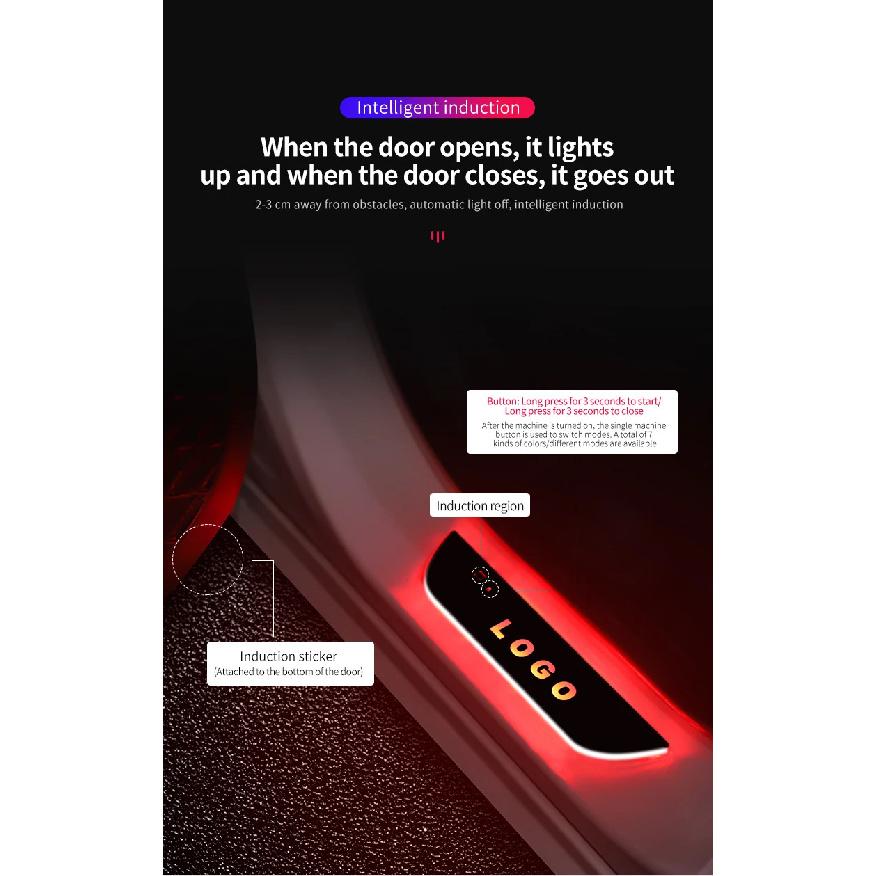 [Customized] Car Door Illuminated Sill Light Logo Projector Lamp USB Power Moving LED Welcome Pedal Car Scuff Plate Pedal Light
