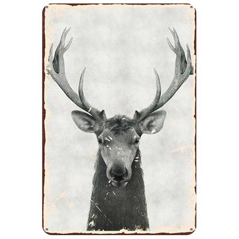 Deer Plaque Metal Vintage Tin Sign Metal Poster Pin Up Shabby Home Decor Signs Bar Cafe Resaurant Decoration Iron Painting