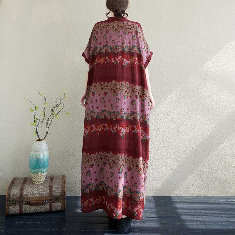 Summer V-neck Beach Dress Long Robe