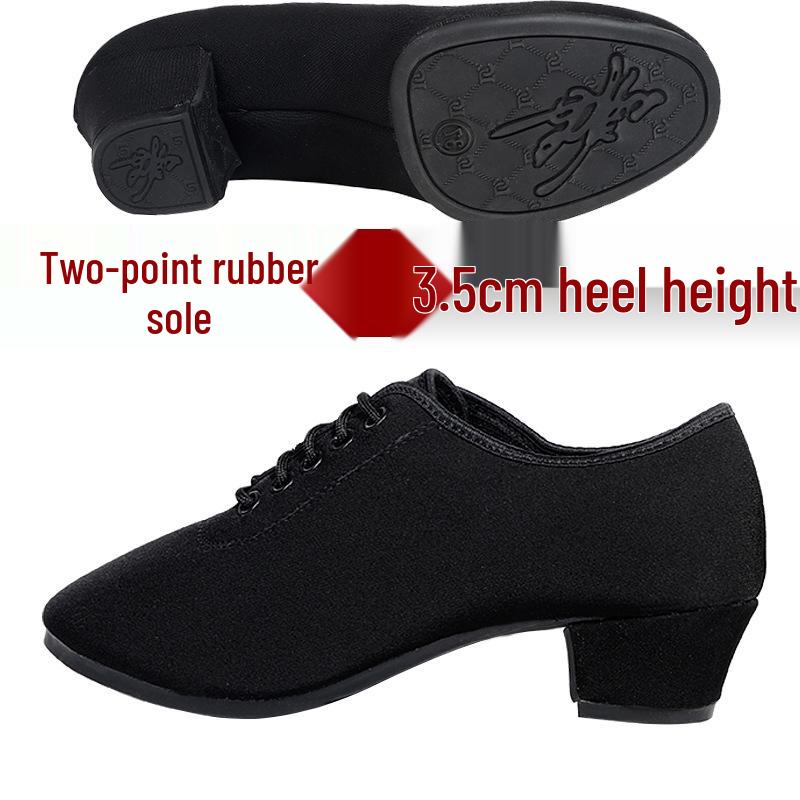 Women's Professional Latin Dance Shoes with Mid-High Heel and Soft Sole for Ballroom, Teacher Training, and Square Dancing.