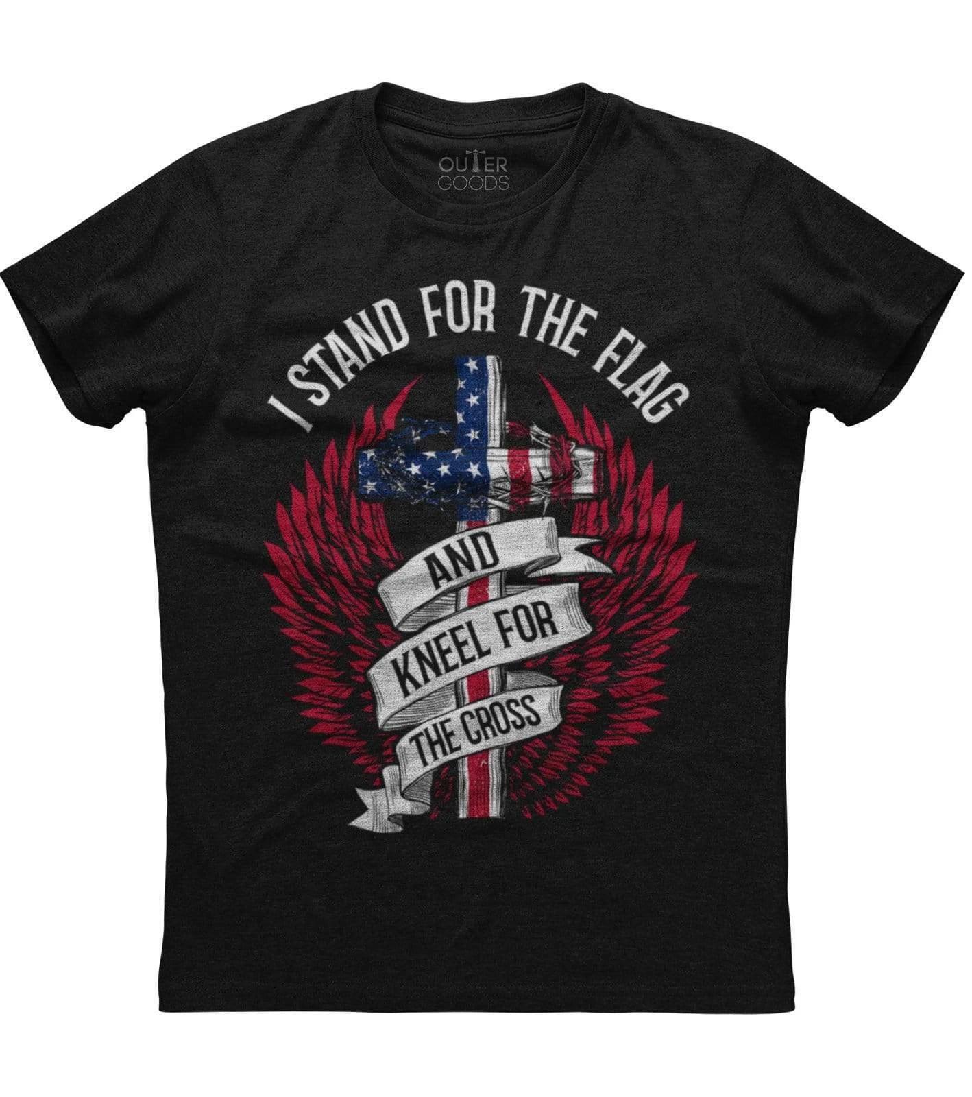 Mens American Flag I Stand For The Flag Religious Patriotic T-Shirt Front Print S