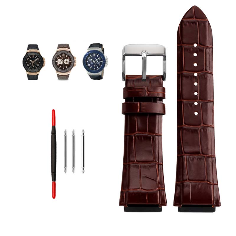 

Genuine Cow Leather Strap for Guess W0247G3 W0040G7/0040G3 Watchband Lug End Bracelet 22mm Blue Black Brown Bands