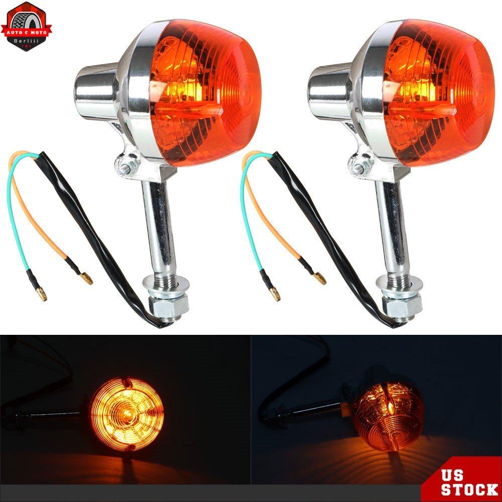 2Pcs For Honda CB350 CT70 CT90 XL100 CM400 CB450 CB750 Turn Signal Light 8mm 12V
