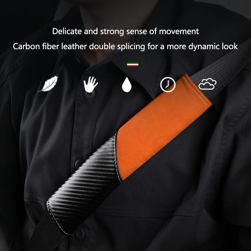 GOEQ8 2pcs Leather Car Seat Belt Shoulder Cover Safety Protective Pad For BMW MINI CooperS F54 F55 F56 F57 R50 R51 R52 R53 R54 R55 R56