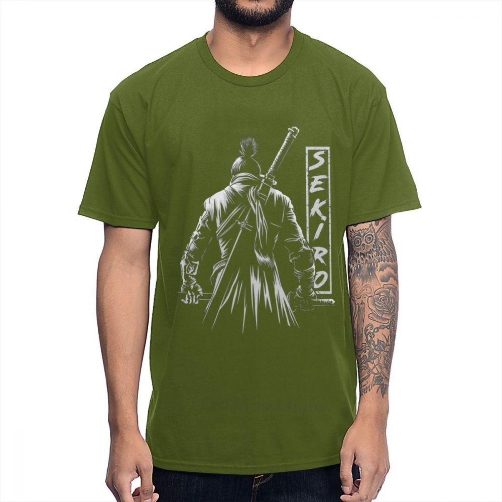 PS4 Game SEKIRO T Shirt Shadows Die Twice The Onearmed Wolf Tee Shirt For Male Retro Homme Tee Shirt 100 Cotton