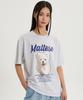 WAIKEI Cloud Illustration Short Sleeve T-Shirt Melange White