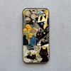 Kreative freche schwarze Katze Illustration Collage Handyhülle für iPhone 13 12 Mini 11 Pro Max 15 16 14 Pro Max Plus XR X XS Hüllen
