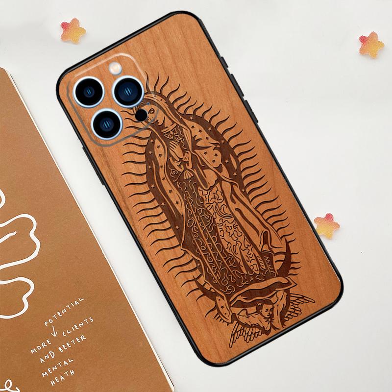 

Buddha Jesus Guadalupe Wood Phone Case For iPhone 17 Pro Max 14 11 15 16 Pro Max 12 13 mini 16 Plus 16e 17 Air Funda iPhone 14Pro MAX