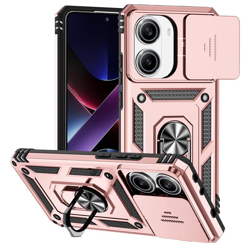 

Funda For Xiaomi Poco X7 Pro 5G Slide Lens Camera Protector Armor Phone Case for Pocco Poko Little X7Pro PocoX7pro 5G Back Cover For Poco X7 Pro розового золота