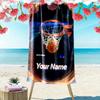 Name Custom Basketball Art Print Beach Towel, Large Soft Quick Dry Towel for Beach Camping Swimming