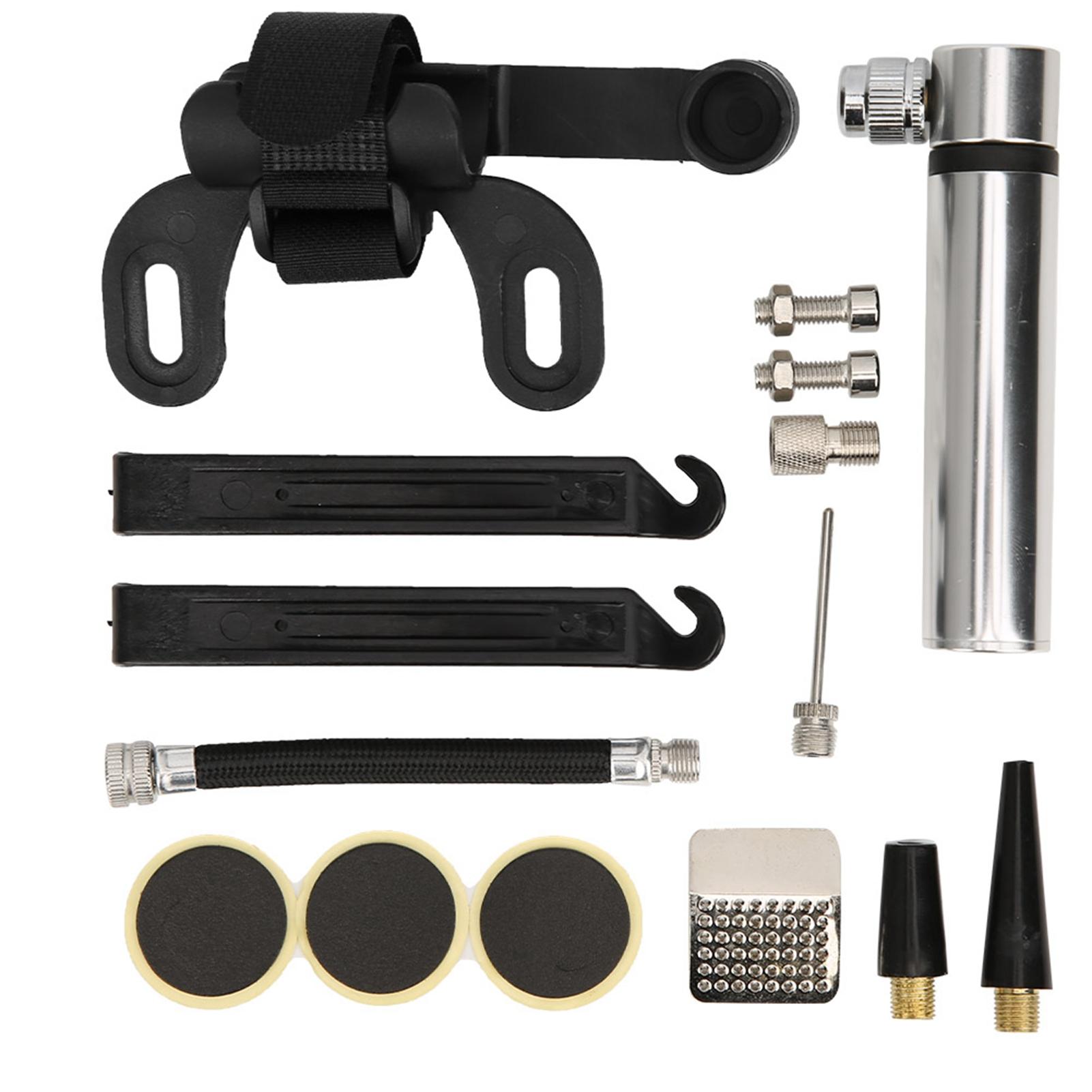 

Bike Tire Repair Kit Mini Bike Pump Repair Kit Accessory for Road Mountain BikesSilver срібний