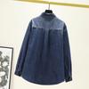 Autumn Denim Mid-Length Women's Long Sleeve Loose Shirt Outerwear