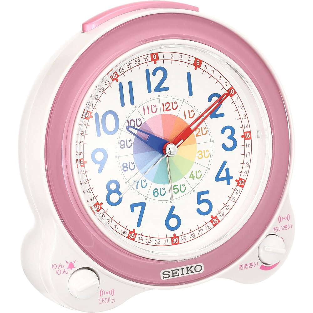 Seiko Clock Alarm Clock Table Clock Educational Analog Pink KR887P SEIKO