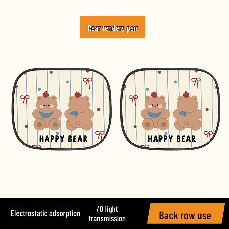 Elektrostatische Auto Zonnescherm - Schattig Beer Ontwerp voor Baby Warmtebescherming & Isolatie
