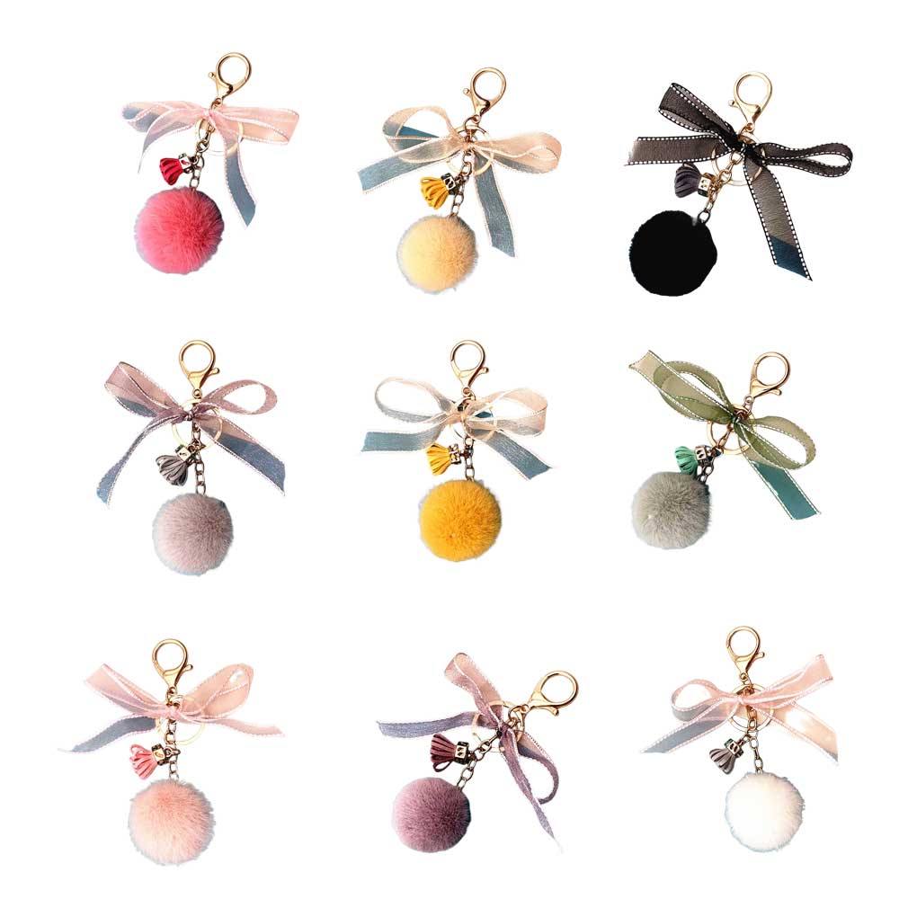 Keychain Modern Fashion Tousy Auto Key Ring Portable Simple Bag Pendant Artificial Fur Buckle Women Party Birthday Gifts