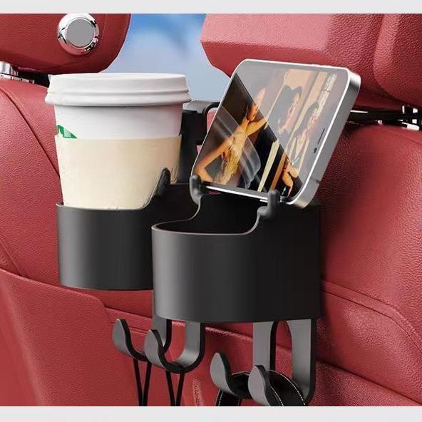 Multifunktionaler Getränkehalter für die Kopfstütze im Auto, zum Aufhängen von Getränkeflaschen, Organizer, Haken für den Rücksitz, Aufbewahrungshalter, Autozubehör