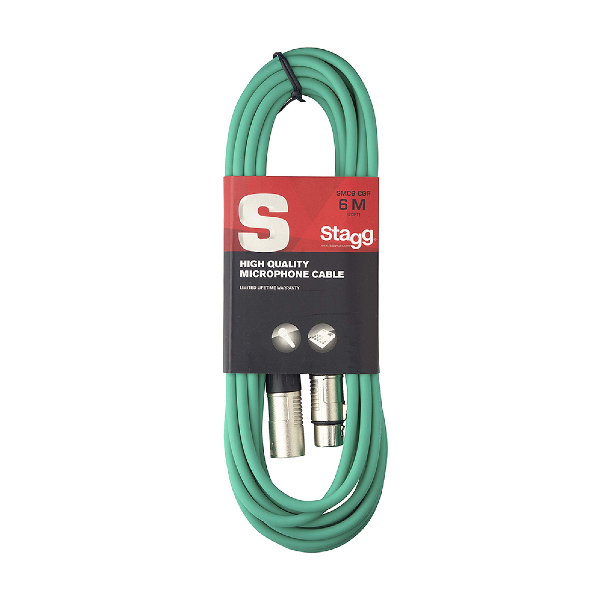 

Мікрофонний кабель Stagg SMC6 CGR 6 м XLR – XLR зелений зелений