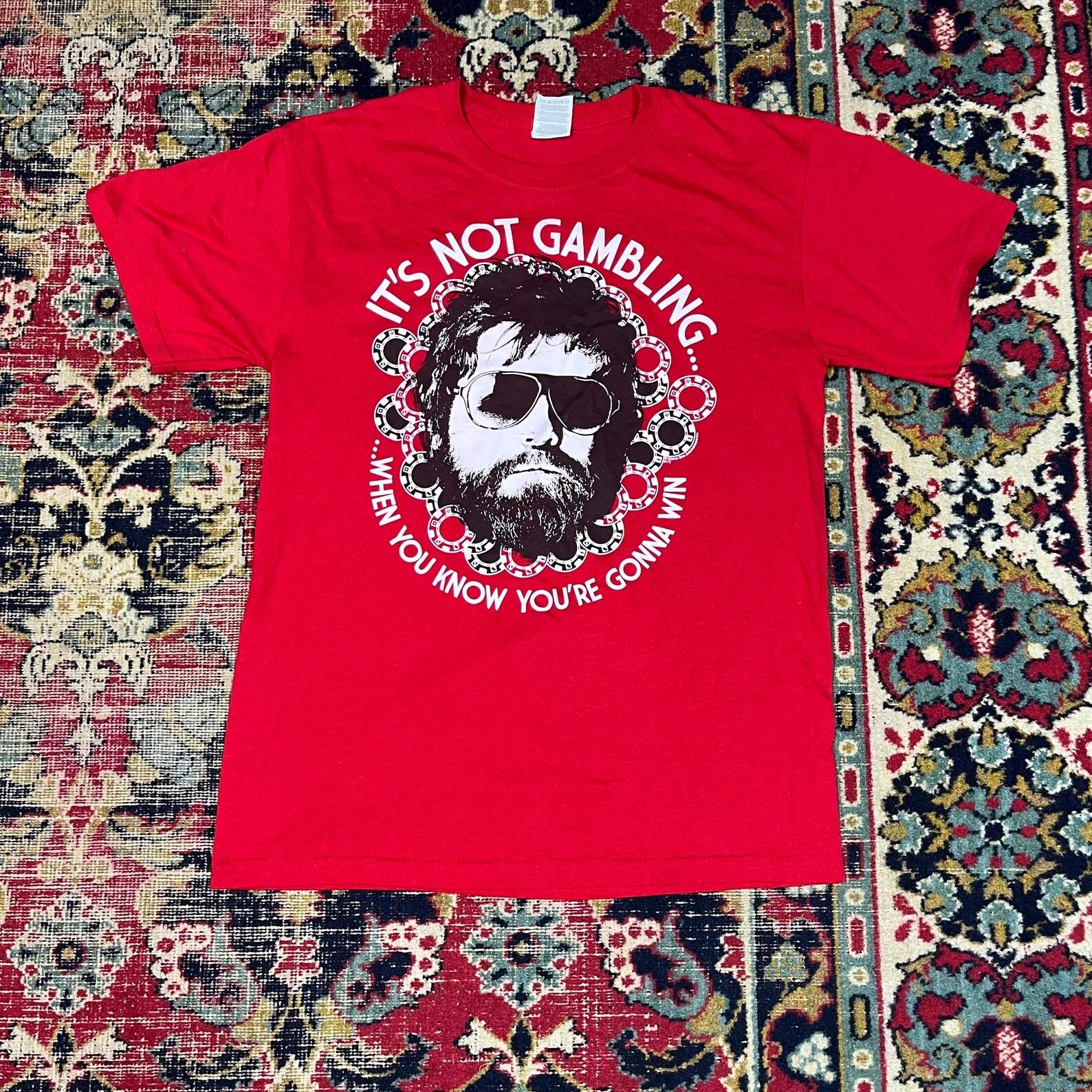 Hangover Alan “It’s Not Gambling” Graphic T-Shirt Red Warner Bros Size M 4XL