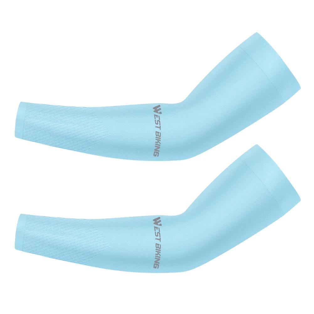 2PCS Cycling Arm Sleeves Ice Fabric Anti-UV Sunscreen Running Cycling Sleeve Outdoor Sport Cycling Unisex Arm Warmers Men Women