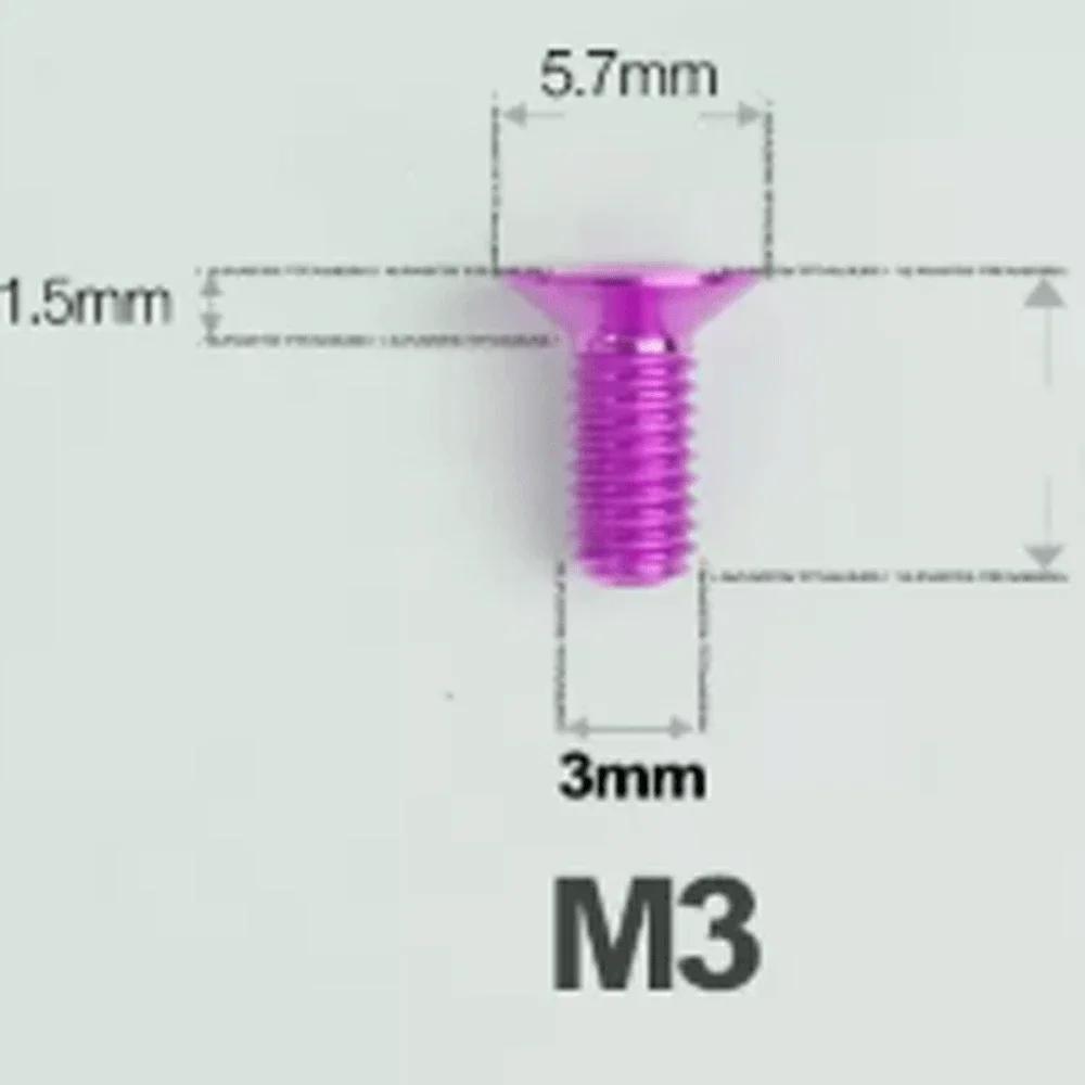 1 PC Various Color M3*6/8/10/12/15-30mm TC4 GR5 Titanium AlloyT10 Torx Flat Countersunk Screw Bolt For Bike Bicycle Road Bike