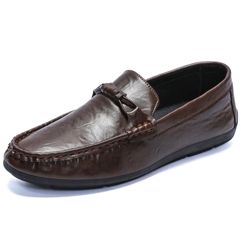 Summer New Men's Loafers Low-top Foot-fitting Lazy Shoes Men's Leather Shoes Doudou Shoes Men's Driving Shoes