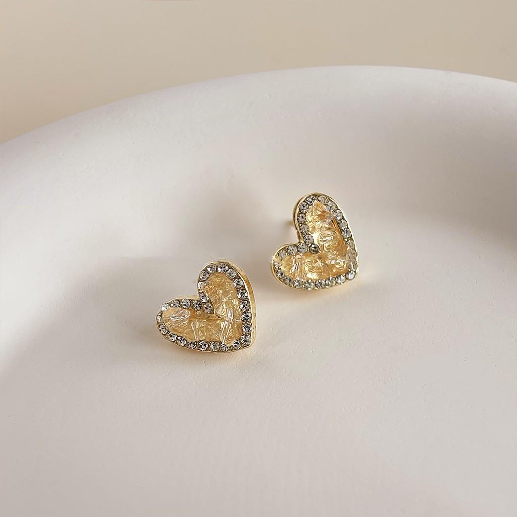 Farbverlaufskristall-Blumenohrringe, Ohrringe im süßen Waldstil, leichter Luxus, hochwertige und elegante Ohrringe für Frauen