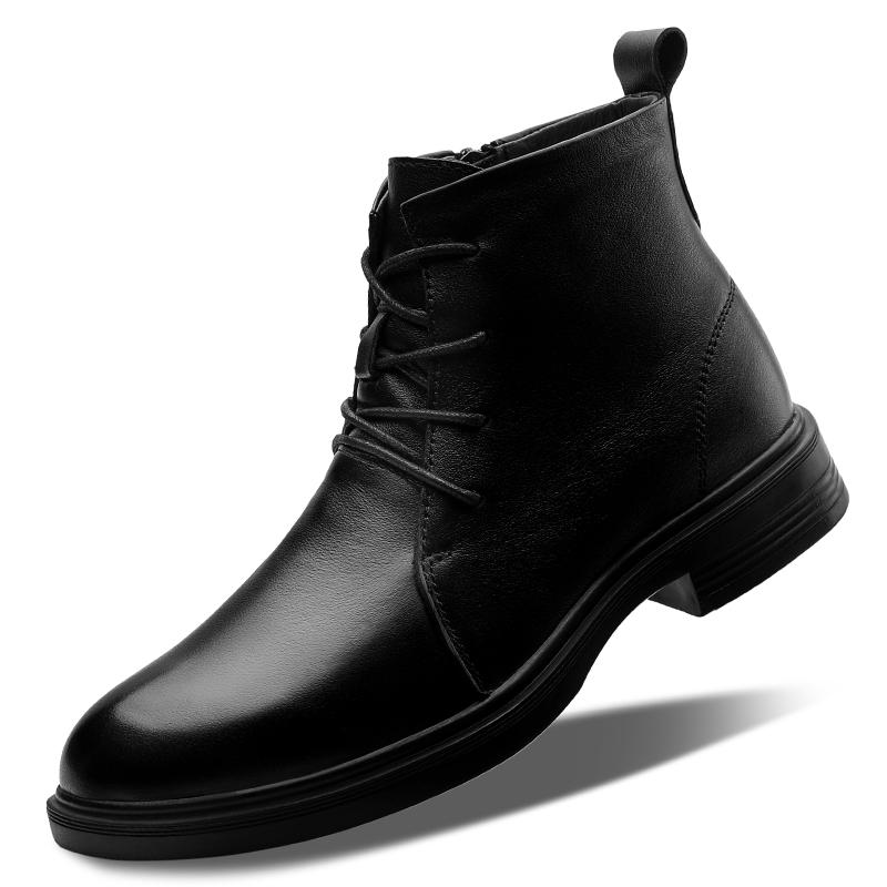 Winter Herren Lederstiefel mit Reißverschlüssen Original Rindsleder Plüsch Super Warm Plus Große Größe 48 49 50 Hohe Qualität