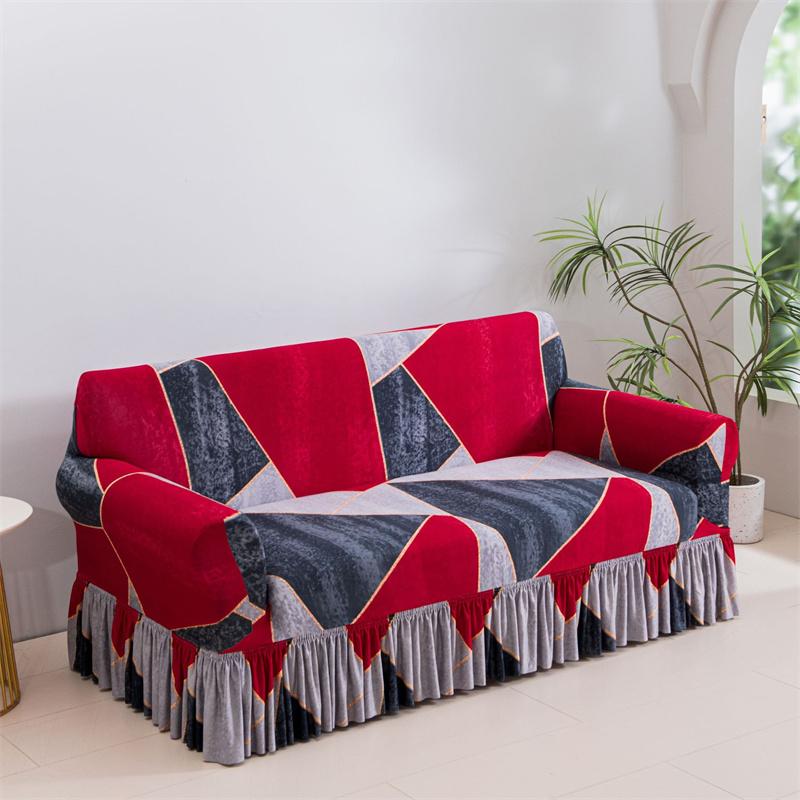 Skirt Hemline Sofa Covers For Living Roomastic Spandex Sectional Corner Sofa Slipcovers Couch Chair Cover Furniture Protector