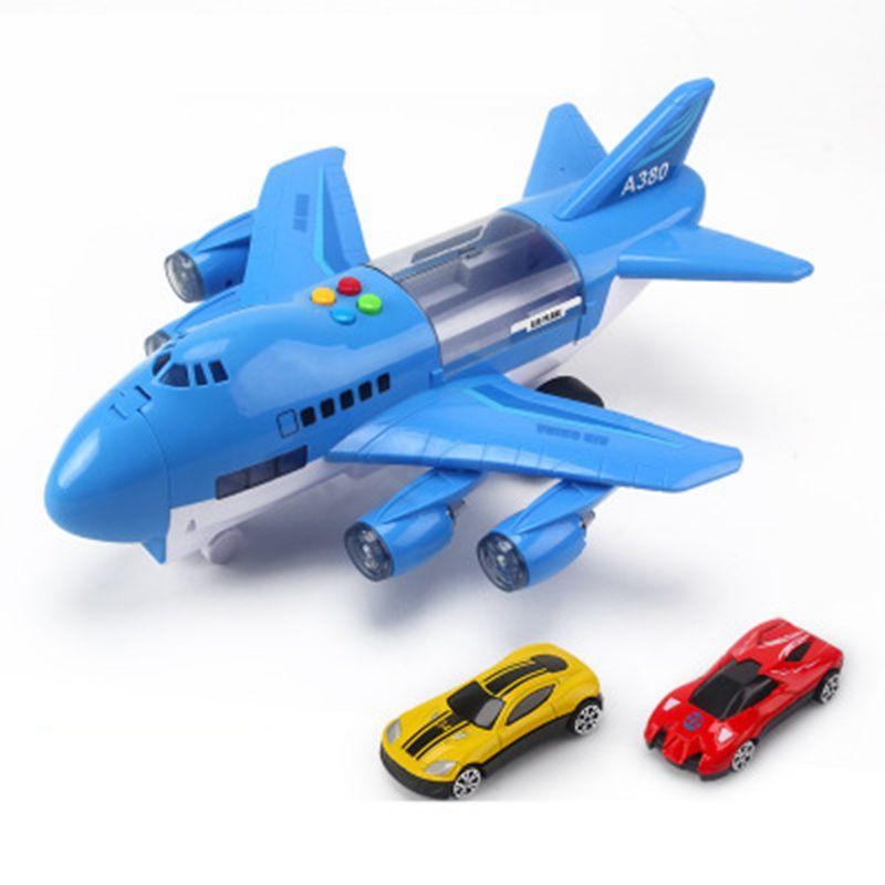 Non-Toxic Simulation Track Inertia Airplane Music Stroy With Lighting Plane Passenger Plane Toy Diecasts Car Children Educational Toy Kids Gift