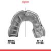 OPRO Mouthguard Mouthpiece Sports Mouthpiece Made In England "Self-Fit/Silver Level" [Official Store] (For Adults, UFC/White & Silver)