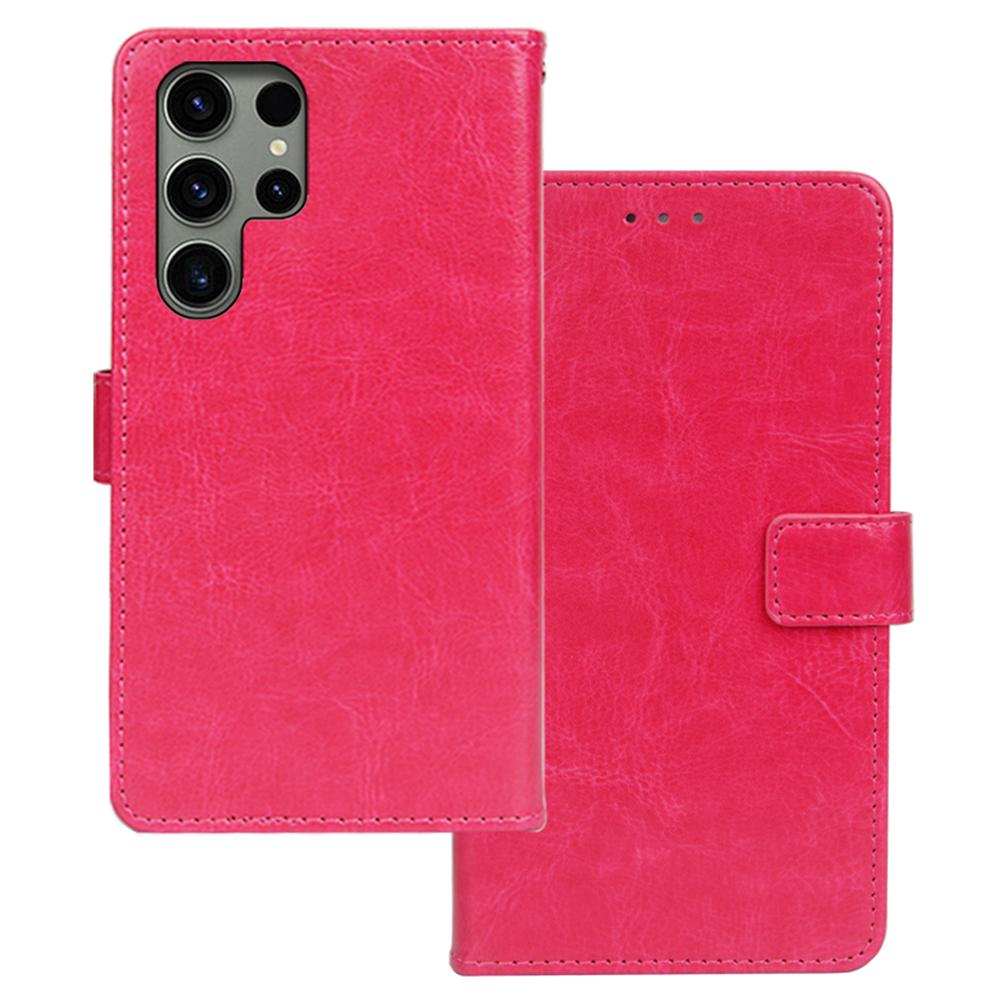 For Samsung Galaxy S24 Ultra Leather Case Phone Wallet Crazy Horse Texture