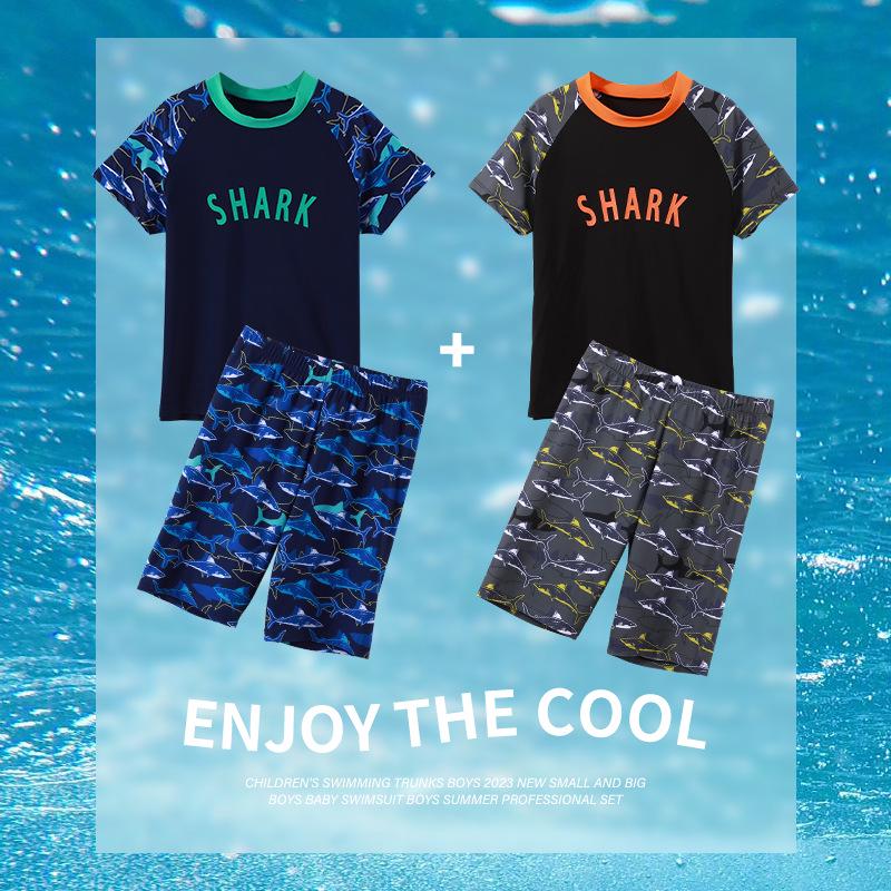 2025 Plus Size Quick-Dry Swim Set: Two-Piece Swimsuit for Middle and Large Chubby Children