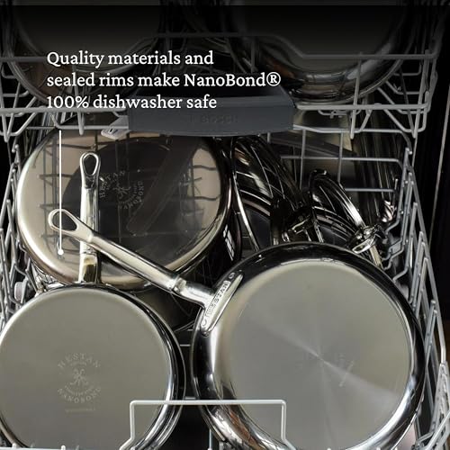 Meyer HTN-P22 22cm Stainless Steel Frying Pan with Titanium Coating, Induction Compatible, Made In Italy, "Hestan Nanobond