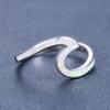 Anello Versatile Design Creativo Moda Argento Sterling Glifo Bianco Blu