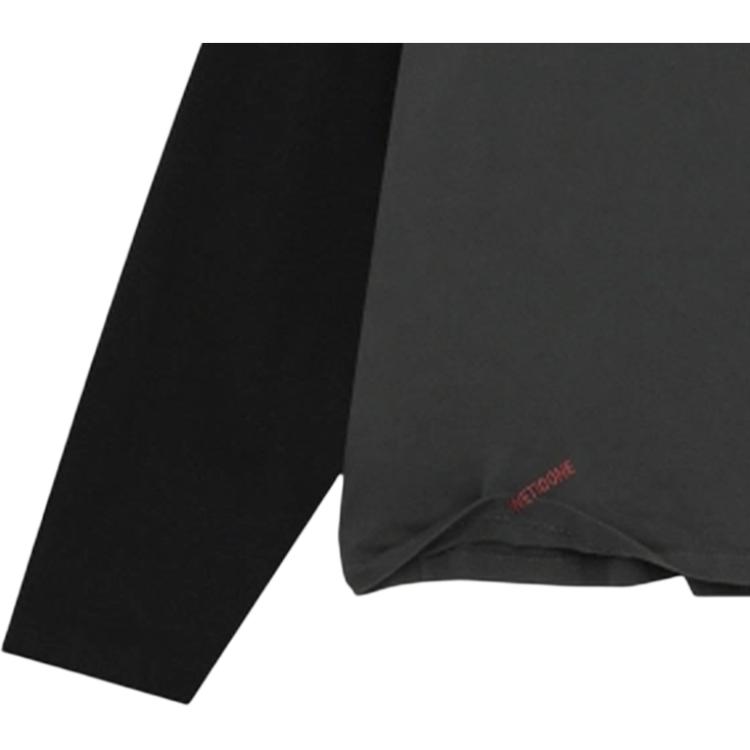 We11done Fw26 Pleated Logo Long Sleeve T-Shirt Unisex tops WD-TT2-26-731-U-BK