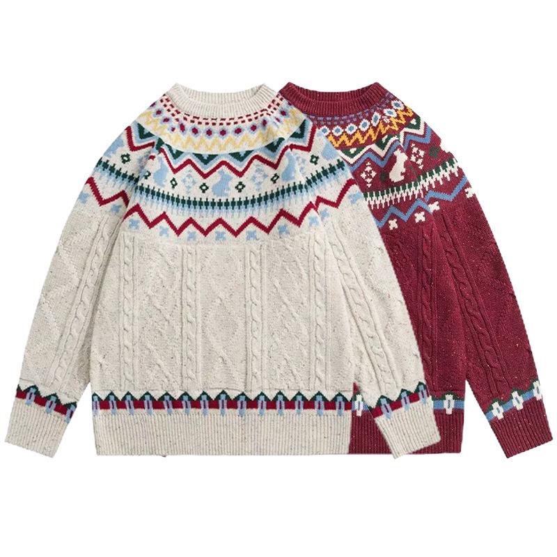 Men’s Soft Knit Fair Isle Sweater - Autumn/Winter 2025 Collection: Casual, Versatile, and Perfect for the Christmas Season