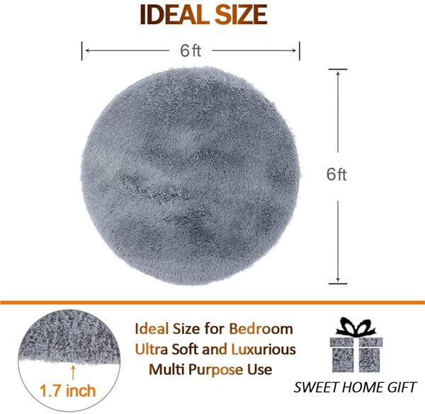 Fluffy Round Rug Carpets for Living Room Home Decor Bedroom Kid Room Floor Mat Decoration Thicker Pile Rug Large Area Mat
