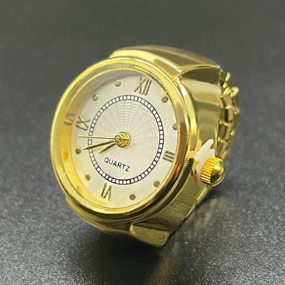 Hot Sales Creative Roman Literal Ring Watches With Cases, Finger Round Dials For Couples And Men