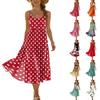 Damen Sommer Mode Bedrucktes Tasche Verstellbarer Schultergurt Bohemian Freizeit Strand Resort Trägerkleid