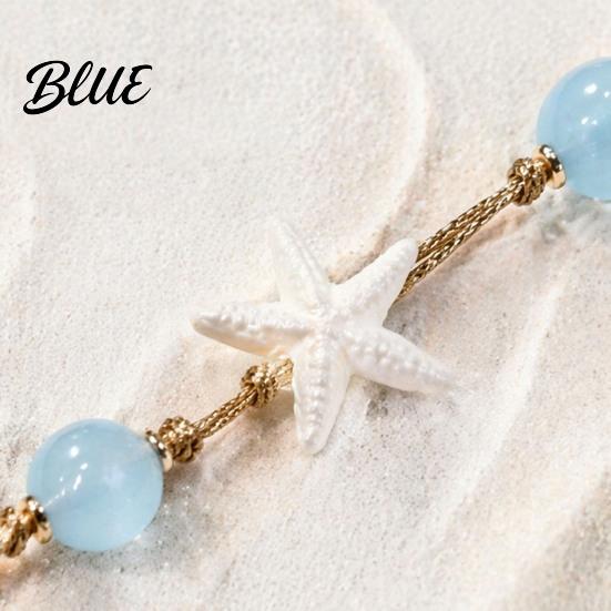Coastal Style Hair Pins Beach Mermaid Clip Starfish Shell Bead Chain for Women Ocean Themed Accessories Boho Summer Vacation Styling Tool